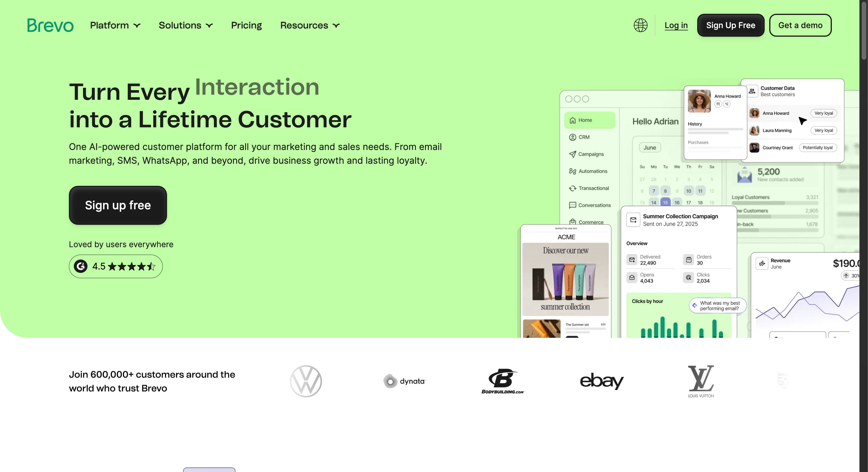 Screenshot: Brevo (brevo.com, April 2026)