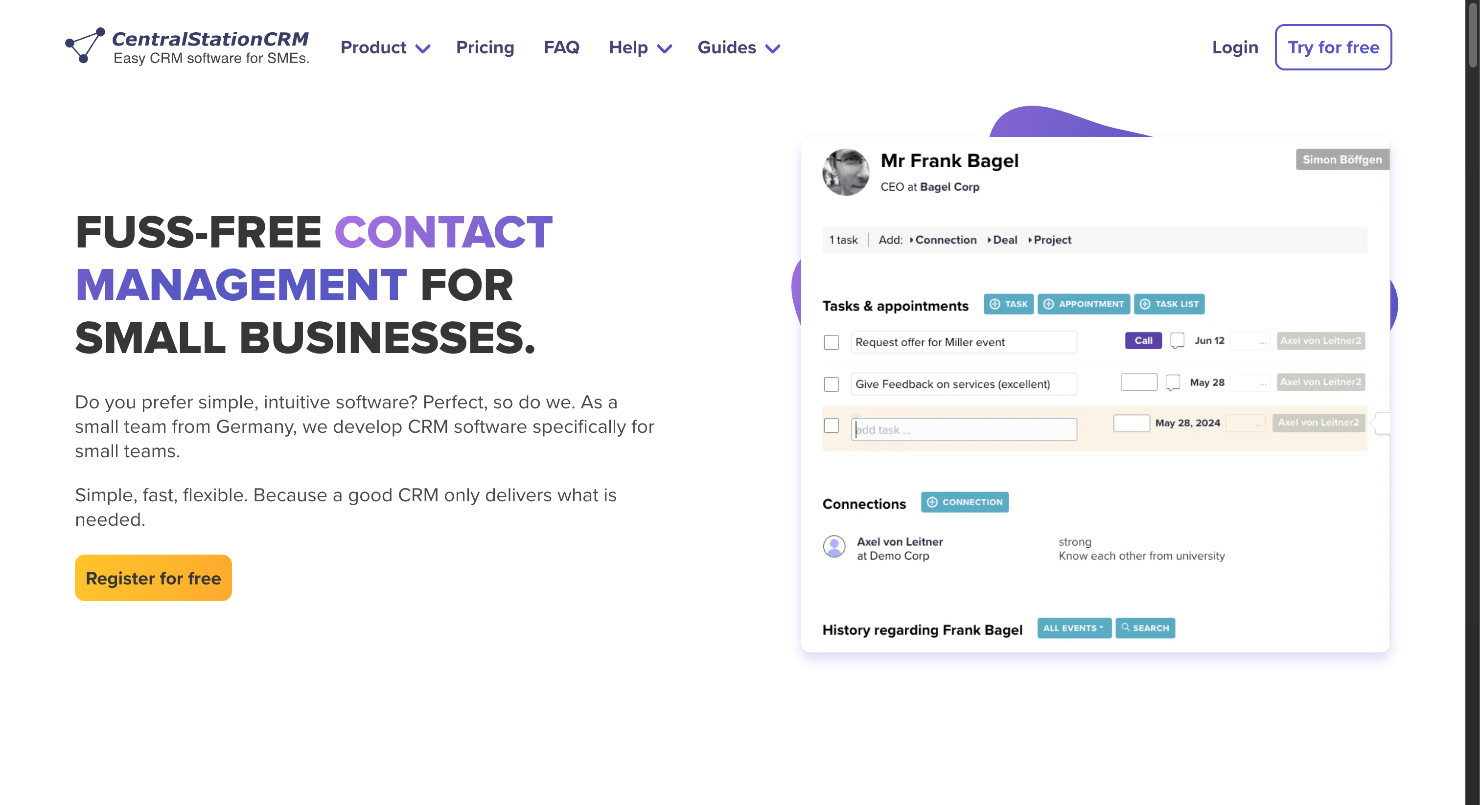 Screenshot: CentralStationCRM (centralstationcrm.de, April 2026)