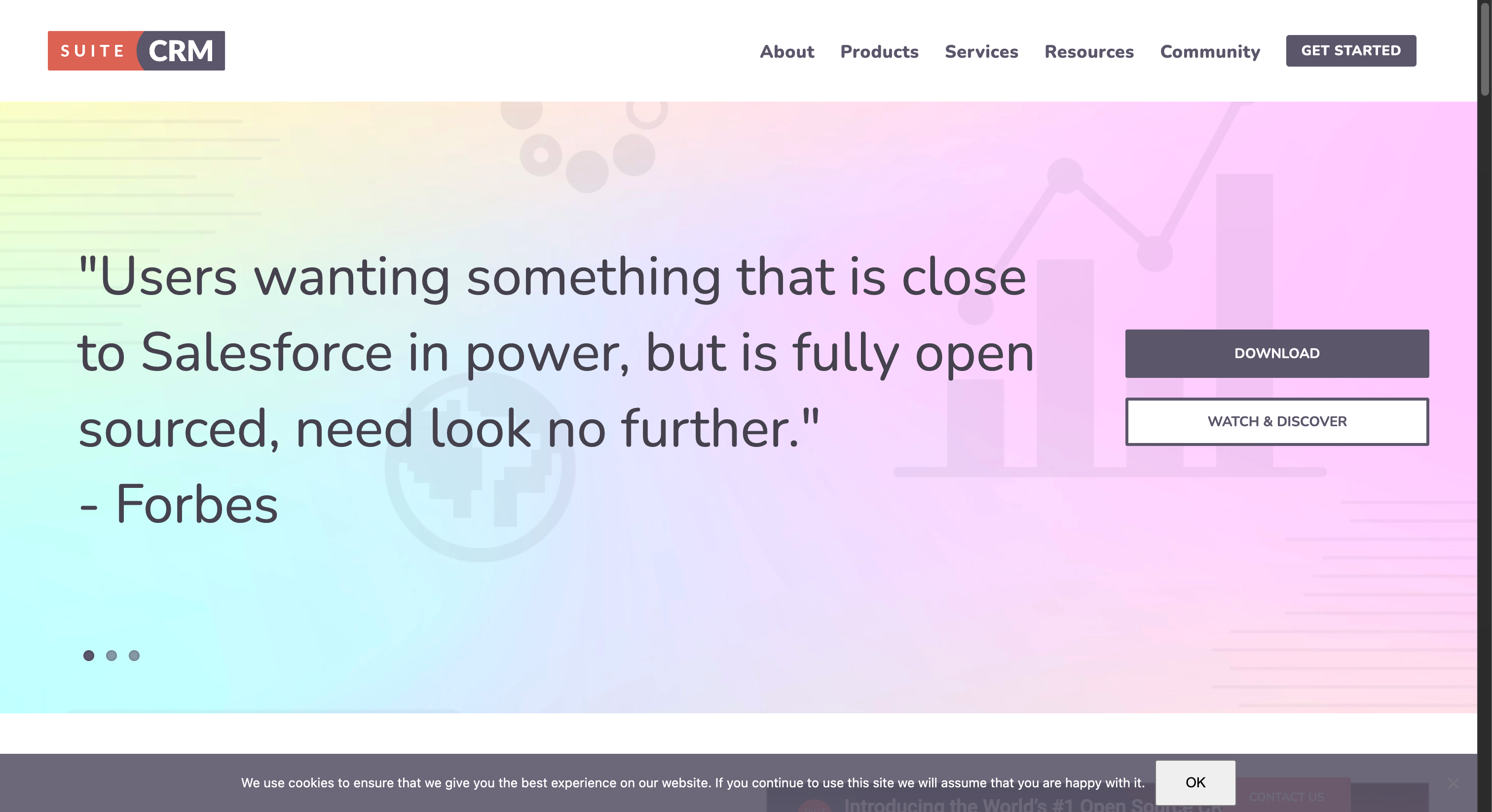 Screenshot: SuiteCRM (suitecrm.com, April 2026)